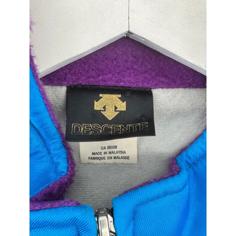 Vintage Descente Colorblock Windbreaker Jacket Mens XL Blue Purple 90s Retro
